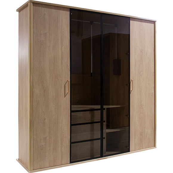 Шкаф для одежды 4д «Поинт» БМ2.665.1.08-01, ადგილი: ლდსპ, ფერი: მადურას მუხა