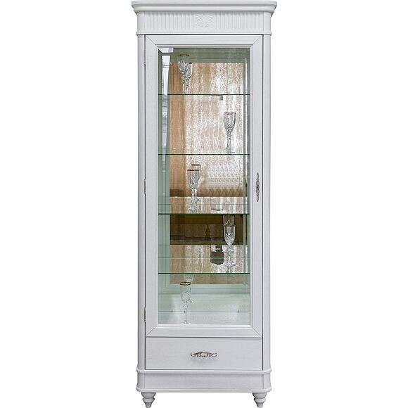 Шкаф-витрина «Юстина Люкс» БМ2.690.0.05(-01), Материал: Массив (дуб), Цвет: Молоко