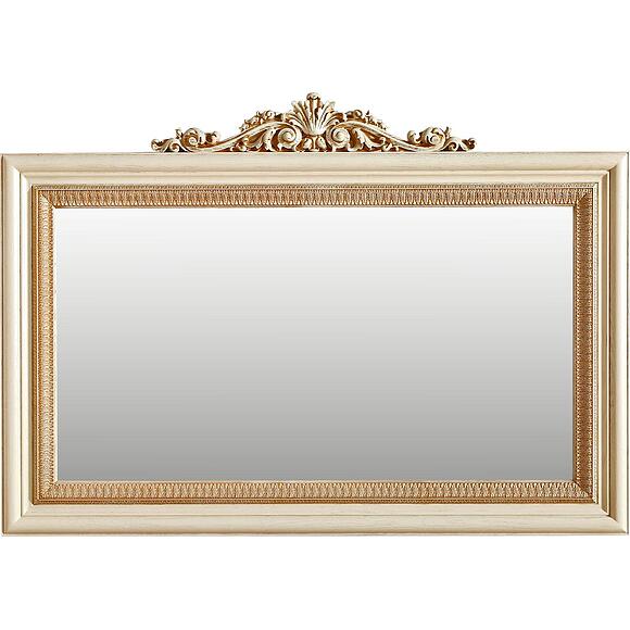 Зеркало настенное «Альба 09к» П4.485.0.10 (П485.09к), Материал: Массив (дуб), Цвет: Слоновая кость с золочением