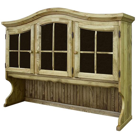 Секция - витрина 3д «Лотос» БМ2.701.4.09-01(1077-01), Материал: Массив (сосна), Цвет: Искусственное старение