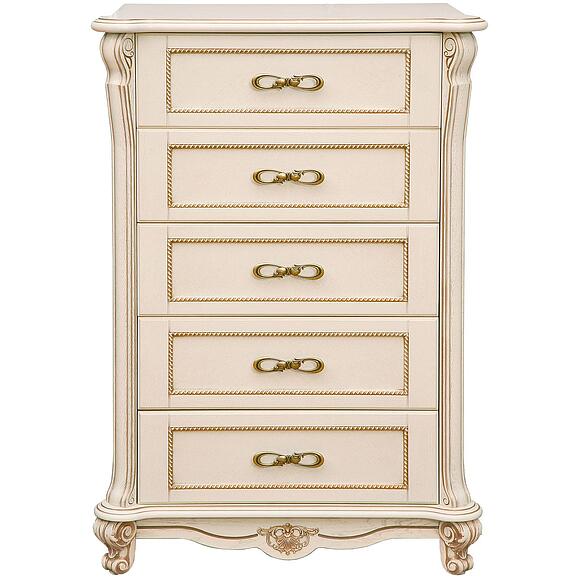 Комод «Алези» П1.350.1.21 (П349.23), Материал: Массив (дуб), Цвет: Слоновая кость с золочением