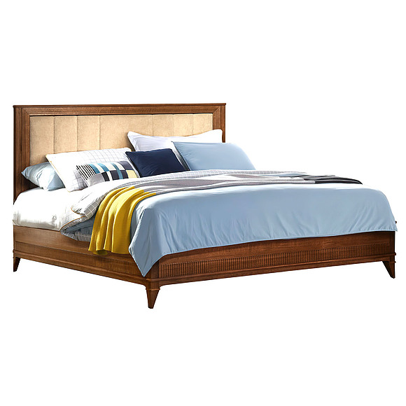 Кровать двойная «Калипсо» БМ2.785.1.05, ადგილი: მასიური მუხა, ფერი: თამბაქო, ზომა: 2096х1666х1186 мм