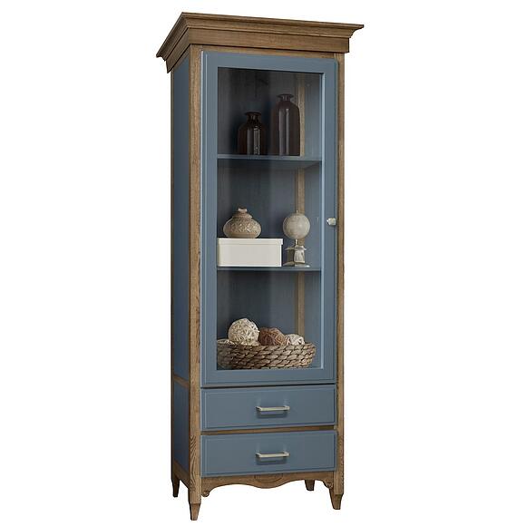 Шкаф с витриной «Кармен Прованс» П3.0581.0.06, ადგილი: მასიური მუხა, ფერი: რუხი + მუხის რუსტიკალი (Karmen_p3-581-0-06-1.jpg) Шкаф с витриной «Кармен Прованс» П3.0581.0.06, ადგილი: მასიური მუხა, ფერი: რუხი + მუხის რუსტიკალი