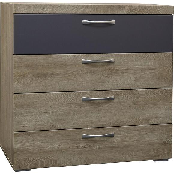 კომოდი «ამარანტი» პ571.02, ადგილი: მდფ+პვხ, ფერი: მუხა თამბაქო სინქრო + შაგრენის გრაფიტი