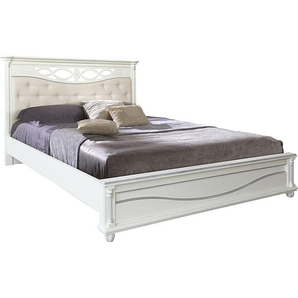 ორ ადგილიანი საწოლი «ვალენსია დ კლასიკი» რბილი თავით, ადგილი: მასიური მუხა, ფერი: სპილოს ძვლის ფერი, საძილე ადგილი: 2000x1600 мм