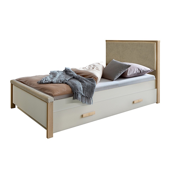 საწოლი 1-12 «პორტუსი» პ3.600.1.11, ადგილი: ლდსპ, ფერი: Пепел + Дуб мадуро, საძილე ადგილი: 2000х1200 мм, ზომა: 2094×1316×1090