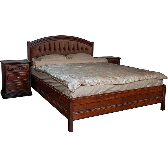 საწოლი 2-16 «ბრისტოლი» პ3.588.1.01 , ადგილი: დსპ, მუხის შპონით, ფერი: მწიფე ალუბალი, საძილე ადგილი: 2000x1600 мм	, ზომა: 2110х1674х1190