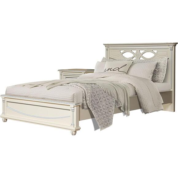 Кровать одинарная «Валенсия Классик», Материал: Массив (береза), Цвет: Античная темпера с серебром, Спальное место: 2000x1200 мм, Размер: 2131х1394х1031