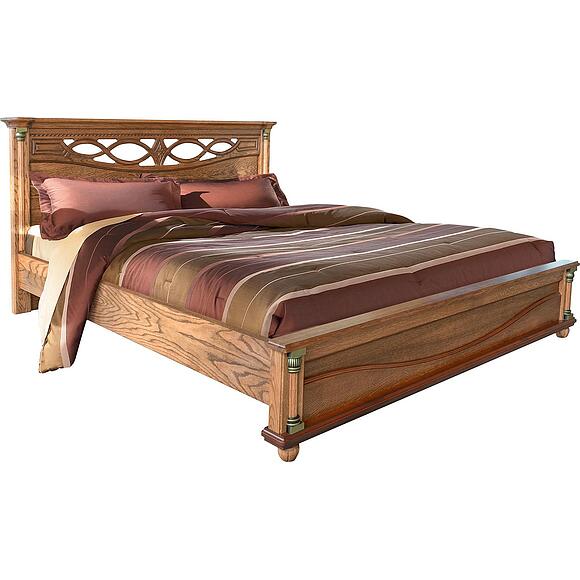 ორ ადგილიანი საწოლი «ვალენსია დ კლასიკი», ადგილი: მასიური მუხა, ფერი: ანტიკური ბრინჯაო, საძილე ადგილი: 2000x1600 мм, ზომა: 2131х1794х1031