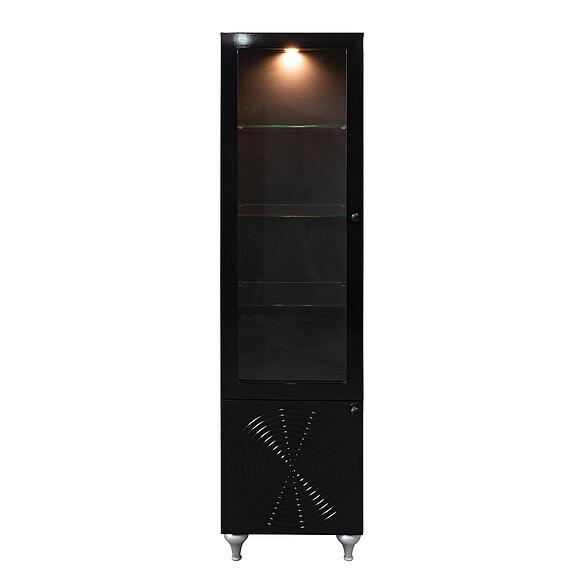 Шкаф «Лацио» П6.634.0.05-01 (П634.05), Материал: МДФ+ПВХ, Цвет: Черный глянец / черный