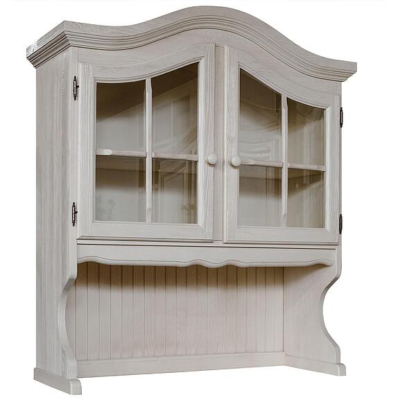 Секция - витрина 2д «Лотос» ВМ2.701.4.08(1076), Материал: Массив (сосна), Цвет: Брашированный крем