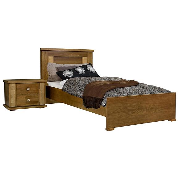 Кровать одинарная «Тунис» П6.343.1.08 (П344.08), Материал: ДСП+шпон, Цвет: Медовый с золочением, Спальное место: 2000x900 мм, Размер: 2088х1024х970