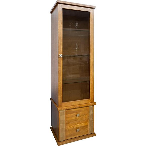 Шкаф с витриной «Тунис» П6.343.0.21 (П343.21-1Ш), Материал: ДСП+шпон, Цвет: Медовый с золочением (Medoviy_s_zolotom_Shkaf_s_vitrinoj_Tunis_P343-21-1SH.jpg) Шкаф с витриной «Тунис» П6.343.0.21 (П343.21-1Ш), Материал: ДСП+шпон, Цвет: Медовый с золочением