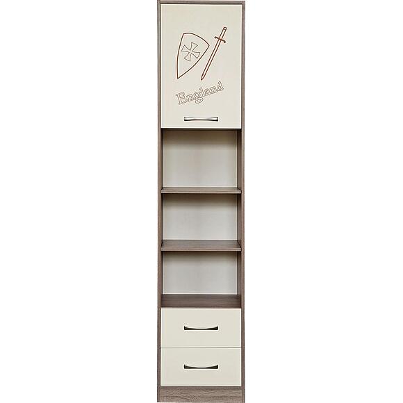 Шкаф комбинированный «Бритиш Бум» П3.0551.1.01, Материал: ЛДСП, Цвет: Дуб трюфельный + крем