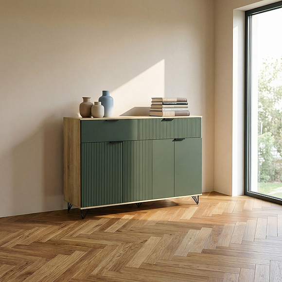 ტუმბო «როქსი» პ6.948.0.04, ადგილი: ლდსპ, ფერი: გრინ სოფტი+მუხის კანტრი მოოქროვილი