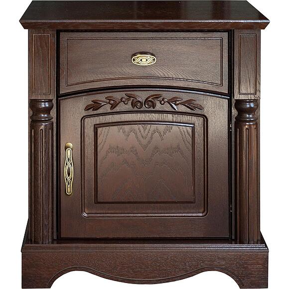 საძინებლის ტუმბო «პაოლა» ბმ2.671.1.30(2162), ადგილი: მასიური მუხა, ფერი: ცხელი შოკოლადი