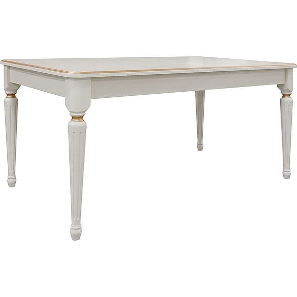 სასადილო მაგიდა «პრემიერი» პ4.613.4.06 (პ613.06), ადგილი: მასიური მუხა, ფერი: სპილოს ძვლის ფერი ოქროსფერი ორნამენტებით