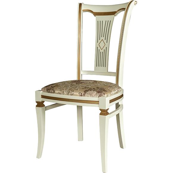 სკამი «პრემიუმი მ 3024» პ5.0932.5.01, ადგილი: ნაჭერი, ფერი: სპილოს ძვლის ფერი ოქროსფერი ორნამენტებით