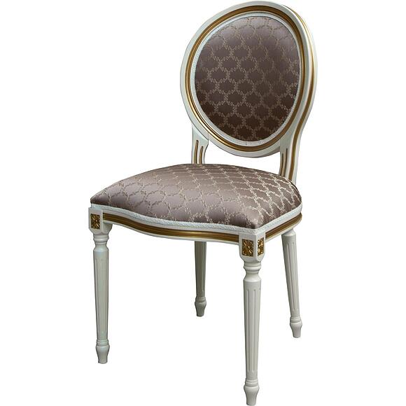 სკამი «პრემიუმი მ 3101» პ5.0170.5.01, ადგილი: ნაჭერი, ფერი: სპილოს ძვლის ფერი ოქროსფერი ორნამენტებით