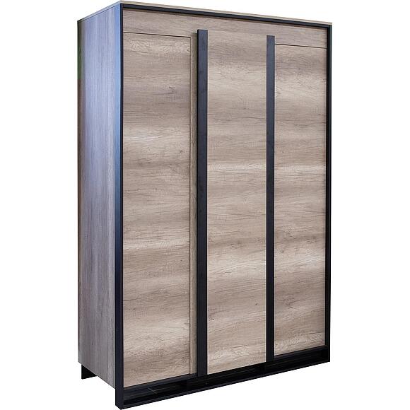 Шкаф для одежды «Каньон Лофт» П3.0561.1.02, Материал: ЛДСП, Цвет: Дуб Каньон+чёрный