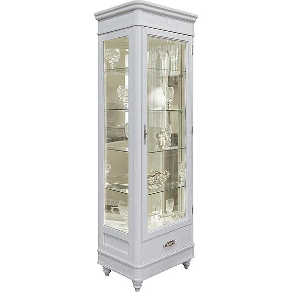 Шкаф-витрина «Юстина Люкс» БМ2.690.0.05(-01), Материал: Массив (дуб), Цвет: Молоко