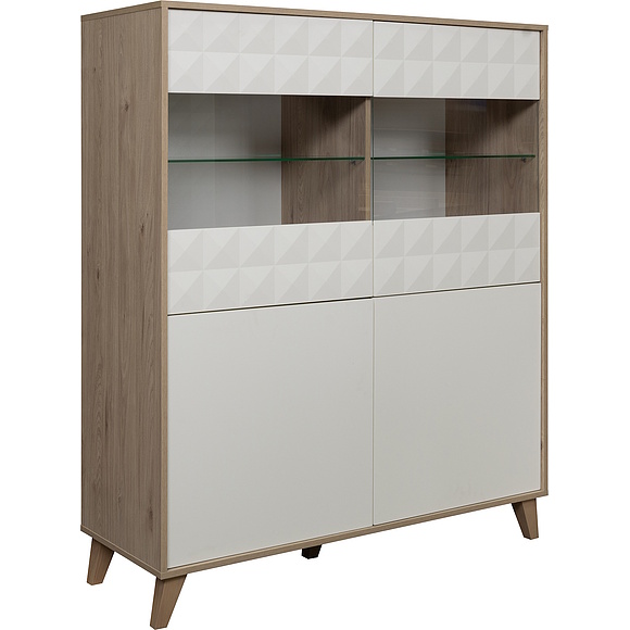 Шкаф 2д «Тринити» П6.114.0.03, Материал: МДФ, Цвет: Ваниль + Гикори Кингстон