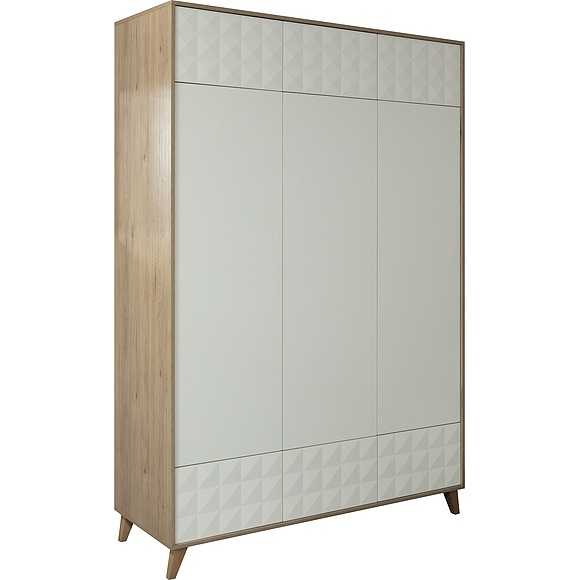 Шкаф для одежды «Тринити» П6.114.1.01, Материал: ЛДСП+МДФ, Цвет: Ваниль + Гикори Кингстон