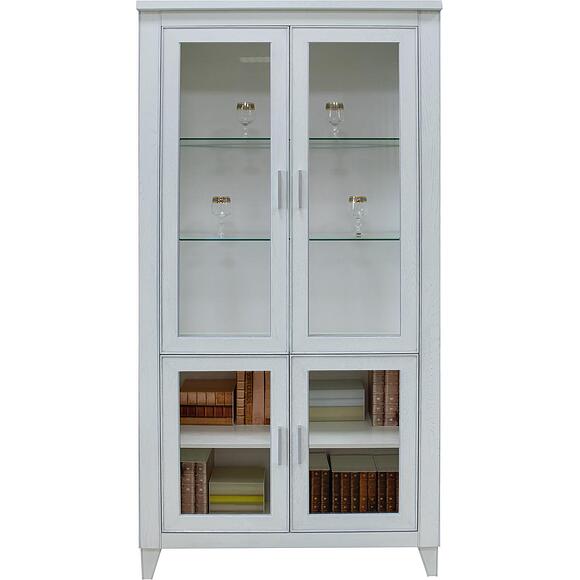 Шкаф «Амадей» П6.635.0.09, Материал: Массив (дуб), Цвет: Слоновая кость с серебром