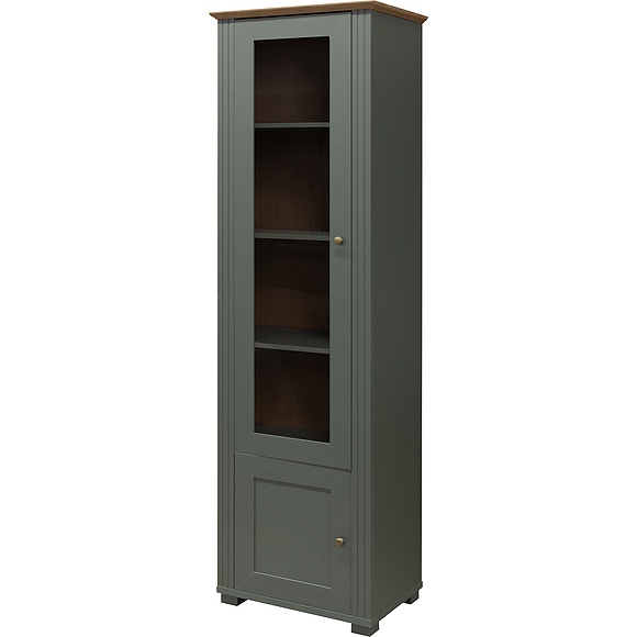 Шкаф с витриной «Джио» П7.060.0.11, Материал: ЛДСП, Цвет: Базальт + Кедр Орегон