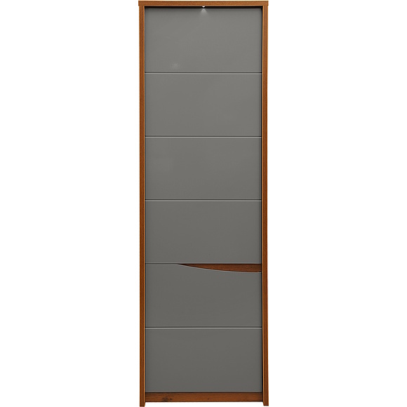 კარადა «მონაკო» პ510.12, ადგილი: მდფ+პვხ, ფერი: მუხის სატერი+რუხი მოკკო