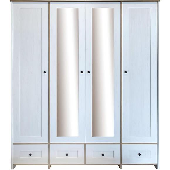 ტანსაცმლის კარადა 4დ «პარმა» პ7.050.1.10-01, ადგილი: ლდსპ, ფერი: ფიჭვი რანდერსი + მოოქროვილი მუხა კანტრი