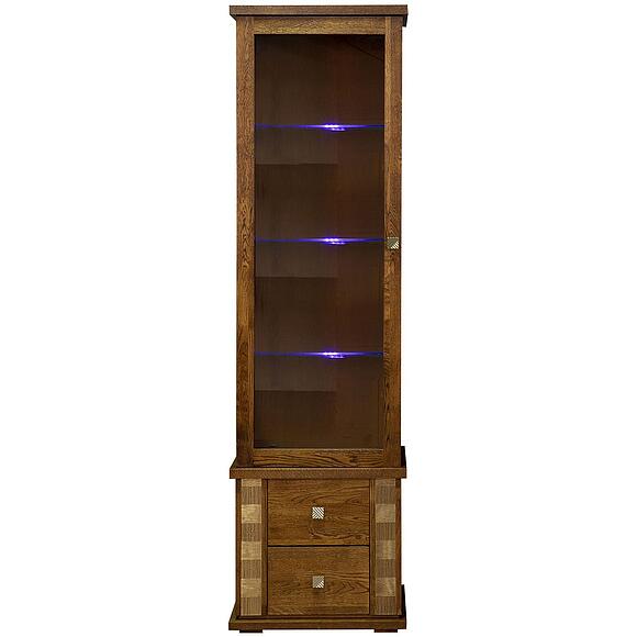 კარადა ვიტრინით «ტუნისი» პ6.343.0.21-01 (343.21შ), ადგილი: დსპ+შპონი, ფერი: ბლისფერი ოქროსფერი ორნამენტებით