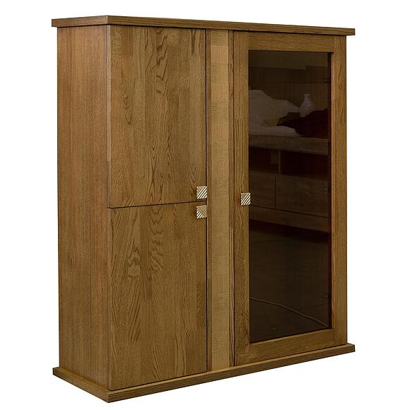 კომბინირებული ჩამოსაკიდი კარადა «ტუნისი» პ6.343.0.28 (პ343.28შ), ადგილი: დსპ+შპონი, ფერი: მუხის რუსტიკალი მოოქროვილი