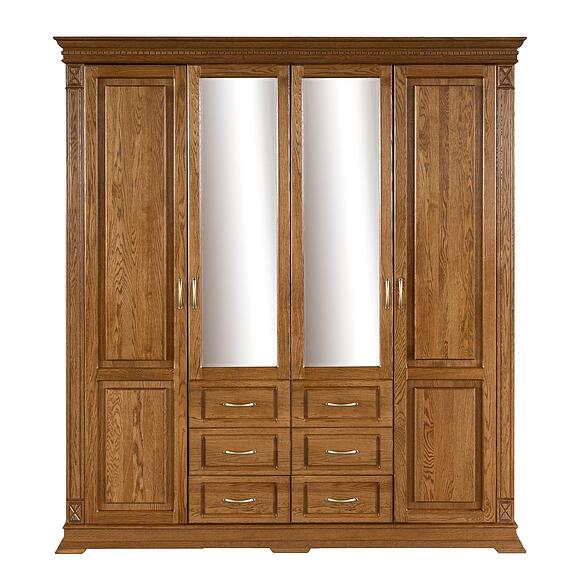 ტანასაცმლის კარადა 4დ «ვერდი კლასიკი» პ3.0487.1.01, ადგილი: მასიური მუხა, ფერი: მუხის რუსტიკალი