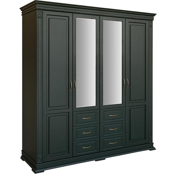 ტანასაცმლის კარადა 4დ «ვერდი კლასიკი» პ3.0487.1.01, ადგილი: მასიური მუხა, ფერი: გრინი