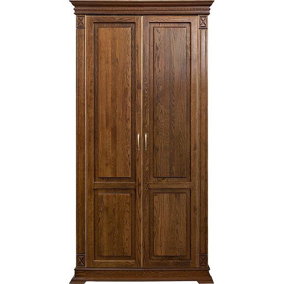 ტანსაცმლის კარადა 2დ «ვერდი კლასიკი» პ3.0487.1.26, ადგილი: მასიური მუხა, ფერი: ბლისფერი ოქროსფერი ორნამენტებით