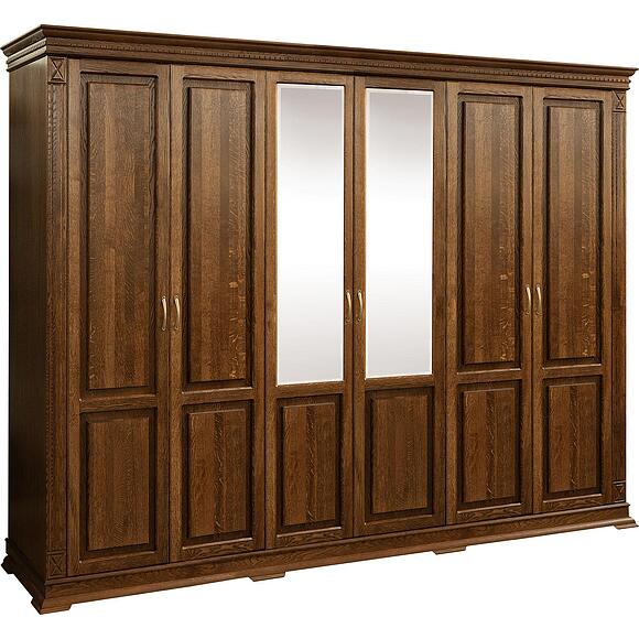 ტანსაცმლის კარადა 6დ «ვერდი კლასიკი» პ3.0487.1.28, ადგილი: მასიური მუხა, ფერი: ბლისფერი