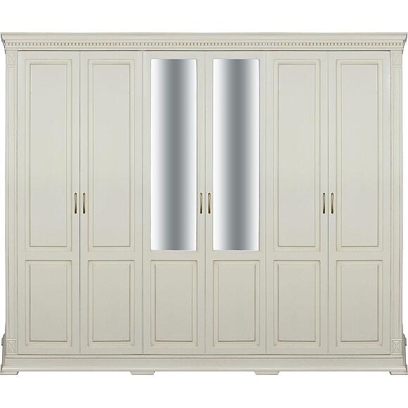 ტანსაცმლის კარადა 6დ «ვერდი კლასიკი» პ3.0487.1.28, ადგილი: მასიური მუხა, ფერი: სპილოს ძვლის ფერი