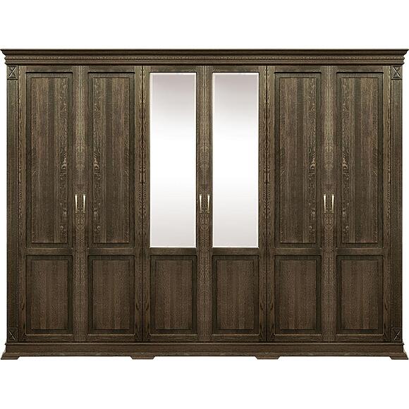 ტანსაცმლის კარადა 6დ «ვერდი კლასიკი» პ3.0487.1.28, ადგილი: მასიური მუხა, ფერი: თამბაქო