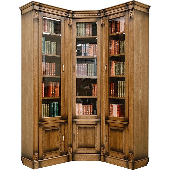 Набор мебели для библиотеки «Верди» П3.487.2.01 (П523.Н1), Материал: Массив (дуб), Цвет: Дуб рустикаль с патинированием