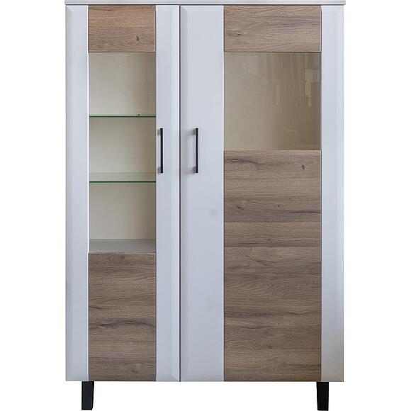 Шкаф 2д «Ариста» П3.593.0.04, Материал: ЛДСП, Цвет: Беж Нубук + Дуб Артизан Трюфель (Shkaf_Vitrina_2D_Arista_P3-593-0-04.jpg) Шкаф 2д «Ариста» П3.593.0.04, Материал: ЛДСП, Цвет: Беж Нубук + Дуб Артизан Трюфель