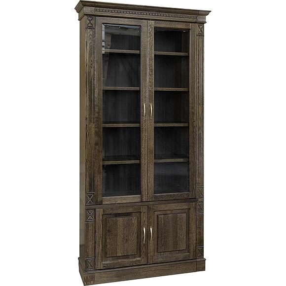 ბიბლიოთეკის ავეჯის ნაკრები «ვერდი ლუქსი 3» პ3.487.2.03 (პ523.ნ3), ადგილი: მასიური მუხა, ფერი: თამბაქო