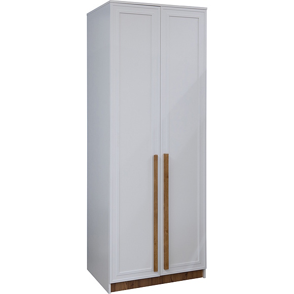 Шкаф для одежды 2д «Порта» П7.061.1.18, ადგილი: ლდსპ+მდფ, ფერი: Белый + Кедр Орегон