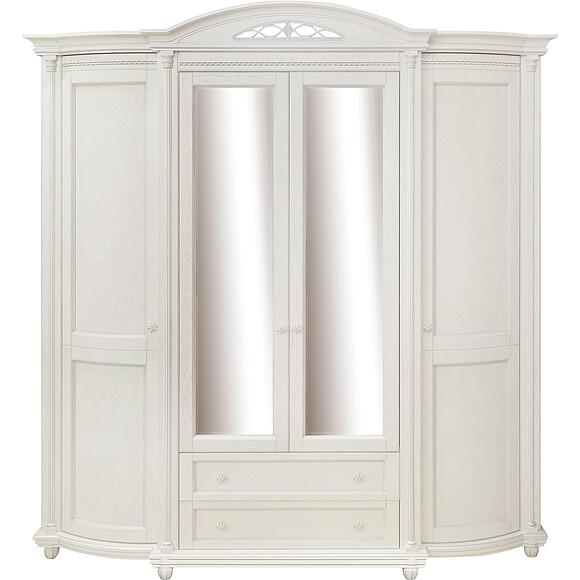 ტანსაცმლის კარადა 4დ «ვალენსია დ კლასიკი» პ3.0591.1.11, ადგილი: მასიური მუხა, ფერი: სპილოსძვლისფერი ვერცხლით