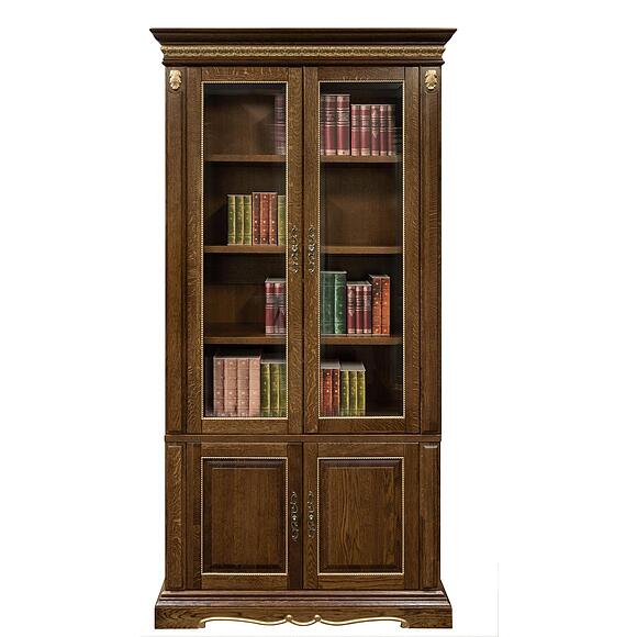 Шкаф комбинированный «Милана 2Д» П4.265.2.10(396.10), Материал: Массив (дуб), Цвет: Черешня с золочением