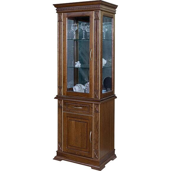 Шкаф комбинированный «Верди Классик» П1.0487.0.34-01, Материал: Массив (дуб), Цвет: Черешня с золочением