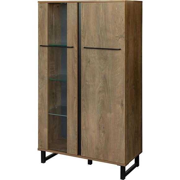 Шкаф с витриной 2д «Форте Лофт» П3.0583.0.09, Материал: ЛДСП, Цвет: Дуб Канзас