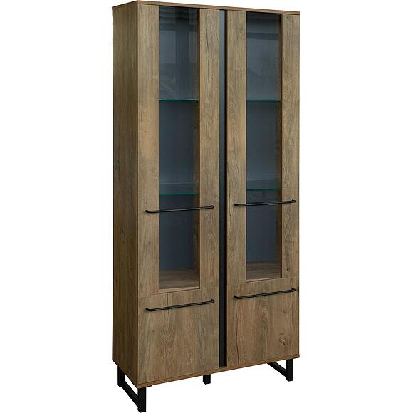 Шкаф с витриной 2д «Форте Лофт» П3.0583.0.08, Материал: ЛДСП, Цвет: Дуб Канзас