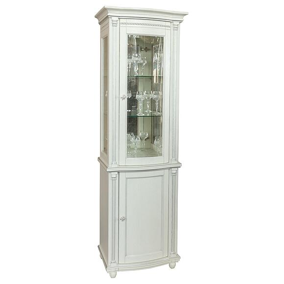 Шкаф комбинированный «Валенсия Д Классик» П3.0591.0.01, Цвет: Слоновая кость с серебром