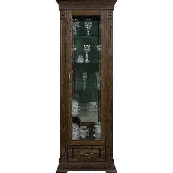 კარადა-ვიტრინა «ვერდი კლასიკი» პ1.0487.0.11, ადგილი: მასიური მუხა, ფერი: თამბაქო